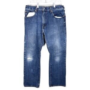 Levi's 517 Boot Cut Denim Dark Jeans 36x34 Mid Wash Cowboy Western